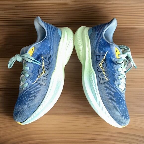 Hoka One One Men's Mach 6 Road Running Shoes Size 8.5D Dusk Shadow Blue/Green - Picture 6 of 12